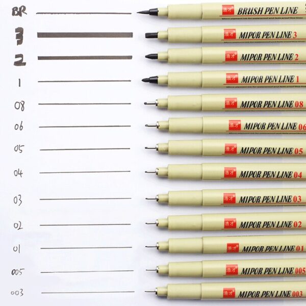 1/ 3 pcs Pigment Liner Micron Pen Neelde Drawing Manga Pen Brush Art Markers Waterproof Fineliner Sketching Pen Stationery - Image 2