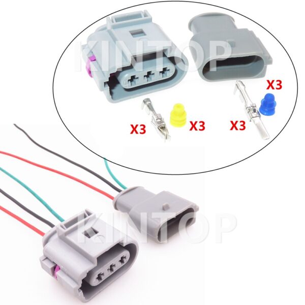 1 Set 3 Pins Automotive Crankshaft Sensor Wiring Connector For VW 1J09737236 1J0973723G 1717696-2 969852-8 Car Socket With Wires