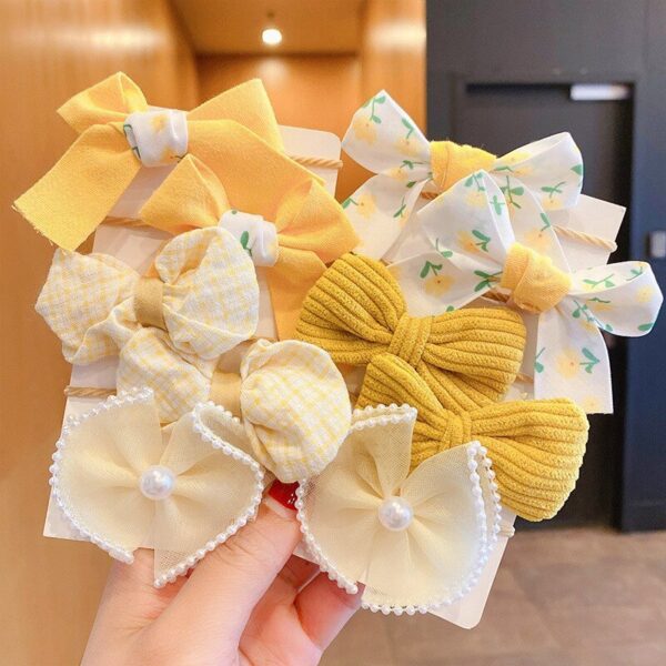 10Pcs/Set Big Bow Flower Elastic Hairbands Children Girls Sweet Hair Ties Fashion Headbands Hair Accessories Rubber Band For Kid - Image 5