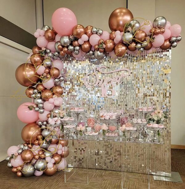 152 pc Balloon Arch Kit Chrome rose gold silver Wedding Birthday Party Decorations Baby Shower Latex Balaos