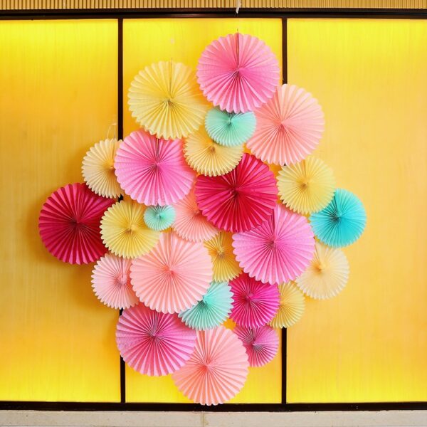 15cm 20cm 25cm 30cm 40cm Tissue Paper Fans Pinwheels Hanging Flower Paper Crafts for Baby Showers Wedding Party Decoration - Image 3