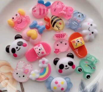 16 Pcs/Bag Mixed Style Color Resin Cute Animal Nail Art Phone Case Hairpin Fridge Handmade DIY Charms Accessory Decoration