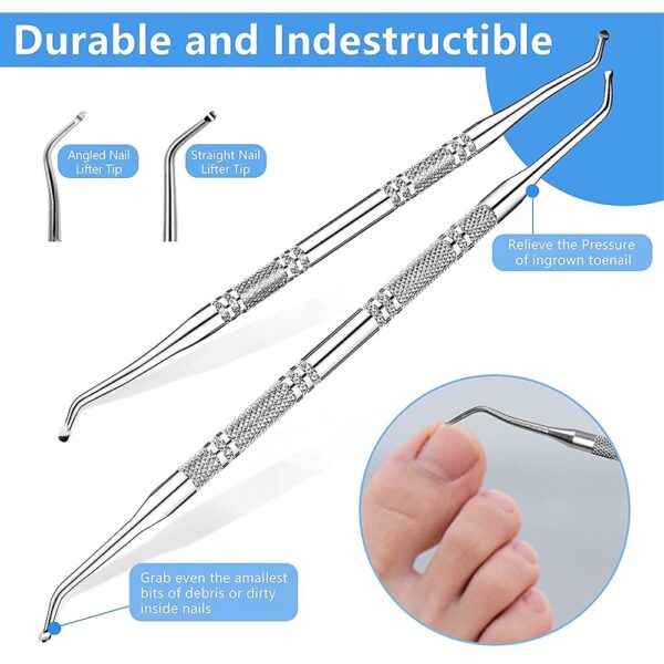 1PCS Ingrown Toenail Nail Lifter Cuticle Pusher Professional Manicure Pedicure Hand Tool Podiatry Foot Cutter Trimmer Feet Care - Image 3