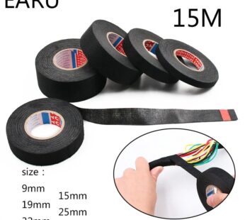 1pc Heat-resistant Adhesive Cloth Fabric Tape For Car Auto Cable Harness Wiring Loom Protection Width 9/15/19/25/32MM Length 15M