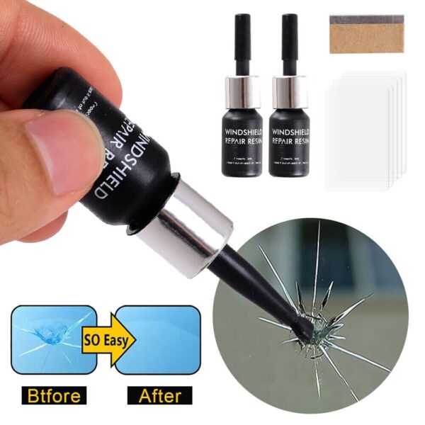 2pcs Automotive Glass Nano Repair Fluid Car Windshield Resin Crack Tool-Kit Scratch Repair Agent Set - Image 3