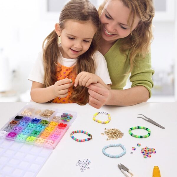 500pcs DIY Handmade Beaded Children's Toy Creative Loose Spacer Beads Crafts Making Bracelet Necklace Jewelry Kit Girl Toy Gift - Image 5