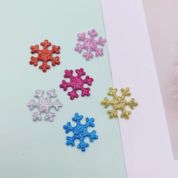 50Pcs/lot DIY Christmas Decoration Baby Hair Accessories Gold Powder Snowflake Children's Hair Clip Decorative Baby Items - Image 2