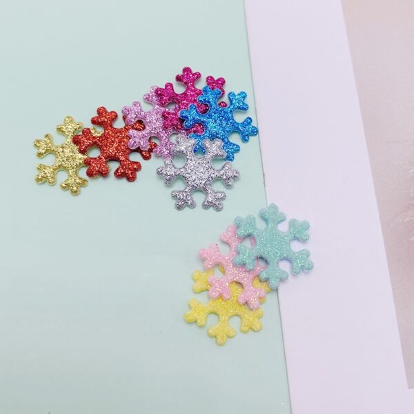 50Pcs/lot DIY Christmas Decoration Baby Hair Accessories Gold Powder Snowflake Children's Hair Clip Decorative Baby Items - Image 3