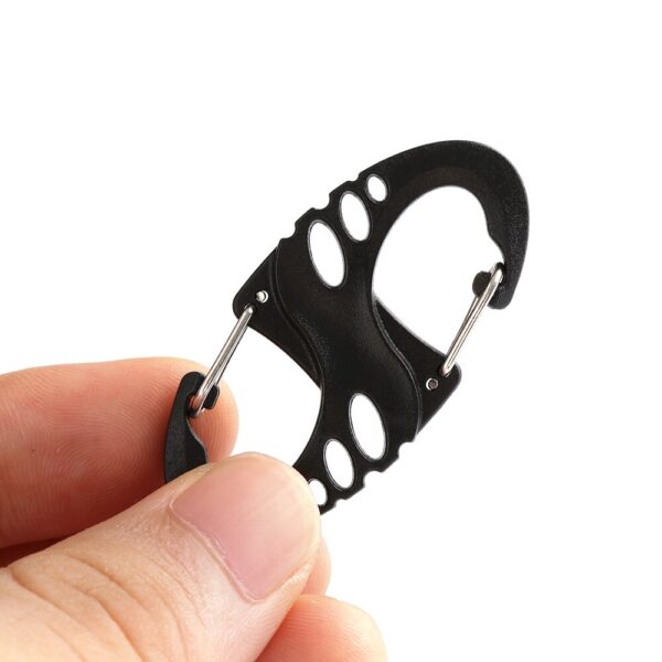 5PC Portable Mini S-Type Carabiner Climbing Safety Hook Dual Buckle Plastic Steel Sport Outdoor Multifunction Accessories - Image 5