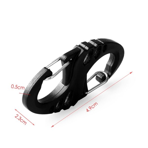 5PC Portable Mini S-Type Carabiner Climbing Safety Hook Dual Buckle Plastic Steel Sport Outdoor Multifunction Accessories - Image 6