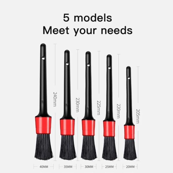 5pcs Car Wash Brush Soft Brush Detail Brush Automotive Interior Cleaning Tools Air Conditioner Air Outlet Cleaning Brush - Image 4