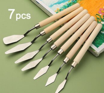 7Pcs Stainless Steel Oil Painting Knives Artist Crafts Spatula Palette Knife Mixing Knife Scraper Art Tools