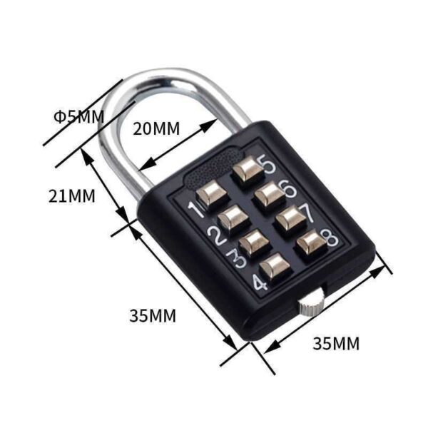 8 Digits Password Code Combination Padlock Zinc Alloy Suitcase For Luggage Travel Code Smart Lock Code Keyed Anti-thieft Lock - Image 3