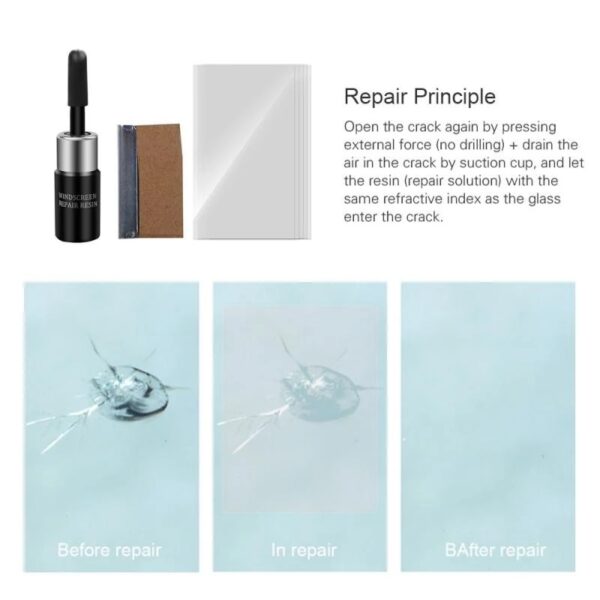 Car Automotive Glass Nano Repair Solution Fluid Glass Repair Fluid Car Window Repair Tools Kit Nano Repair Fluid Crack Scratch - Image 4