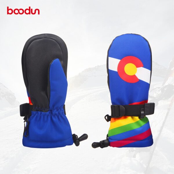 Children's bag refers to ski gloves windproof warm waterproof breathable sports fitness ski gloves - Image 2