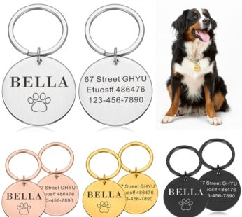 Custom Name Anti-lost IDTag Engraved Record Tel Address Cat Puppy Personalized Paw Print Medal Pendant Dog Pet Collar Accessory