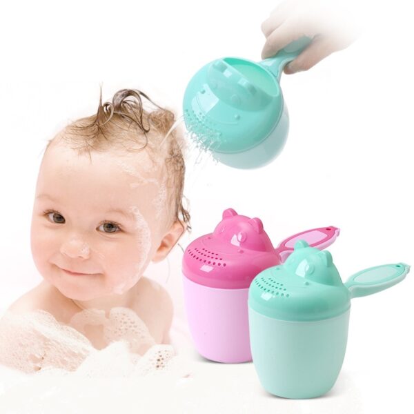 Cute Cartoon Baby Bath Caps Toddle Shampoo Cup Children Bathing Bailer Baby Shower Spoons Child Washing Hair Cup Kids Bath Tool - Image 2