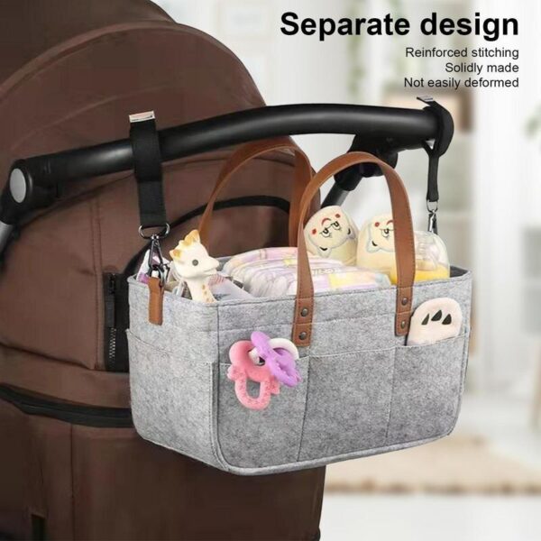 Diaper Bag Nappy Caddy Baby Items Toy Storage Bag With Handles Large Capacity Diaper Organizer Nursery Essentials Storage Bins - Image 3