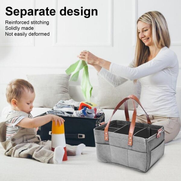 Diaper Bag Nappy Caddy Baby Items Toy Storage Bag With Handles Large Capacity Diaper Organizer Nursery Essentials Storage Bins - Image 5