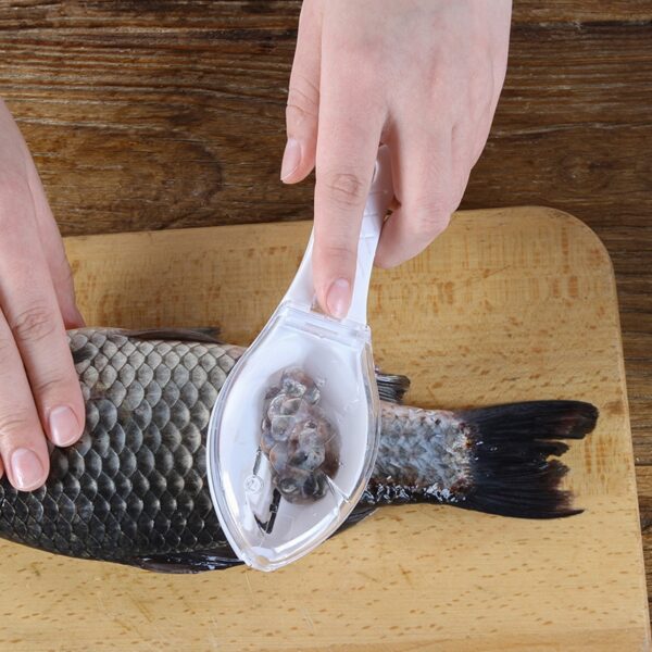 Fish Scales Graters Scraper Fish Cleaning Tool Scraping Scales Device with Cover Home Kitchen Cooking Fish Tool Kitchen Tools - Image 2