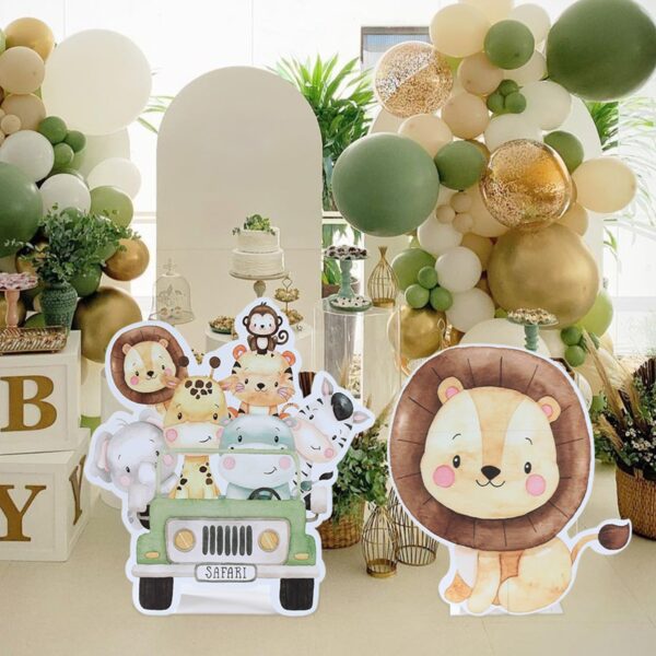 Jungle Animal Backdrop Safari Birthday Party Decoration Kids Woodland Wild One Lion Themed Party Supplies Baby Shower Decor