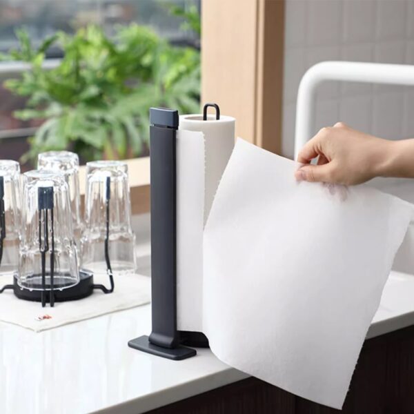 Kitchen Roll Paper Holder Vertical Home Kitchen Countertop Roll Dispenser Living Room Table Decor Napkins Rack Stand