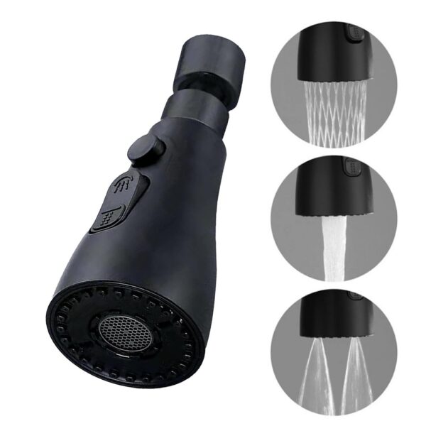 Kitchen faucet extender three-position adjustment strong scraping wash 360 ° rotating frother home kitchen shower - Image 5