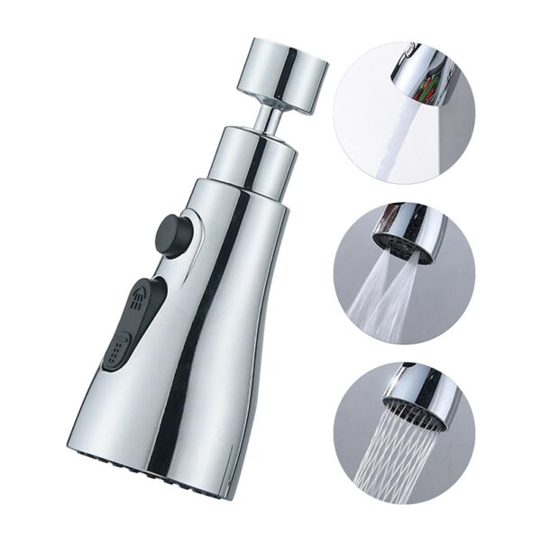 Kitchen faucet extender three-position adjustment strong scraping wash 360 ° rotating frother home kitchen shower - Image 6