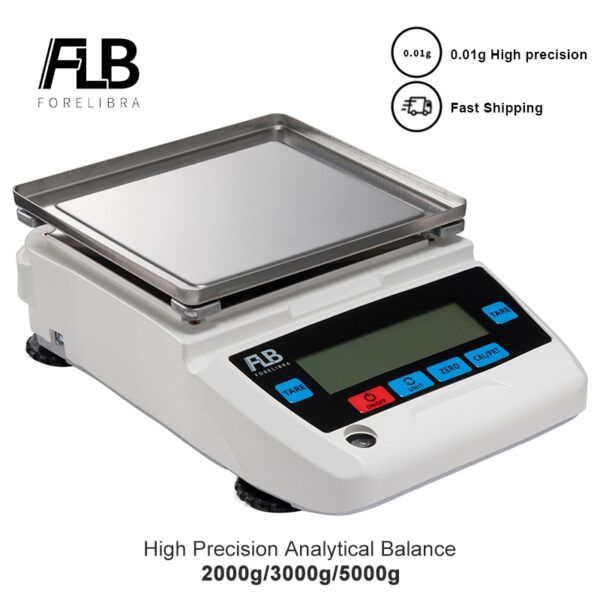 Lab Scale .01g Precision Electronic Balance Industrial Shipping Weighing Counting Scale Scientific Scale Jewelry Scale Rang2-5kg