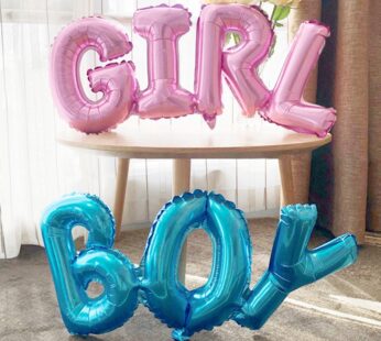 Link Baby Boy Girl Letter Foil Balloons Baby Shower Birthday Wedding Party Large Size Connect Baby Alphabet Air Globos Decor