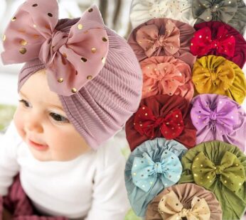 Lovely Shiny Bowknot Baby Hat Cute Solid Color Baby Girls Boys Hat Turban Soft Newborn Infant Cap Beanies Head Wraps