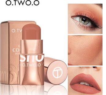 O.TWO.O Lipstick Blush Stick 3-in-1 Eyes Cheek and Lip Tint Buildable Waterproof Lightweight Cream Multi Stick Makeup for Women