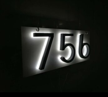 Outdoor Sign 3D LED House Numbers Light Home Number with Backlight Address Apartment Number Plate Stainless Steel Luminous Metal