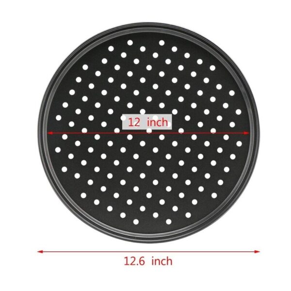 Pizza Pan with Holes Carbon Steel Perforated Baking Pan Round Pizza Crispy Crust Tray Bakeware Set Cooking Accessories - Image 4