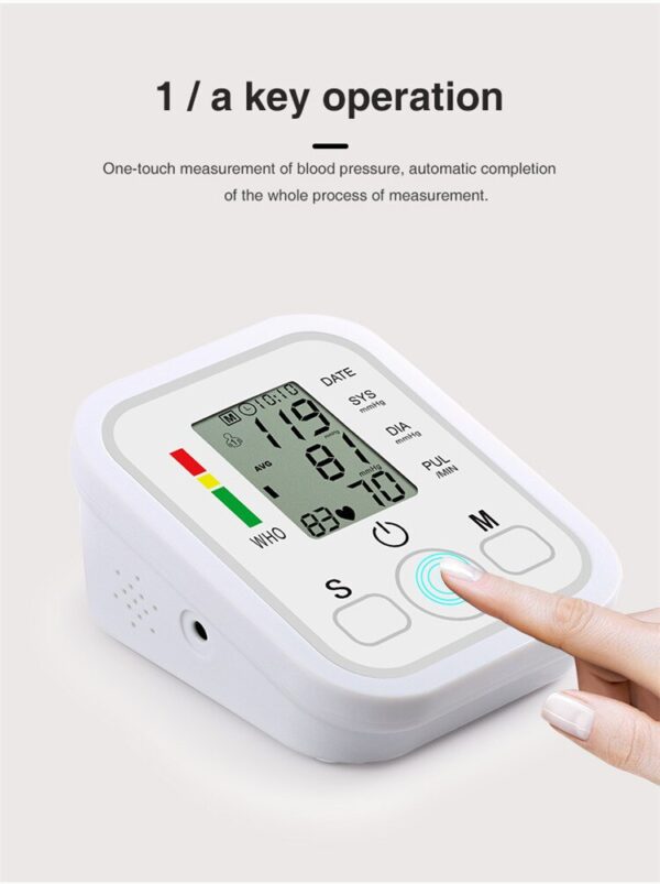 Portable Digital Upper Arm Blood Pressure Monitor Measurement Tool Portable LCD Digital Tonometer Sphygmomanometer 1 Pcs - Image 4