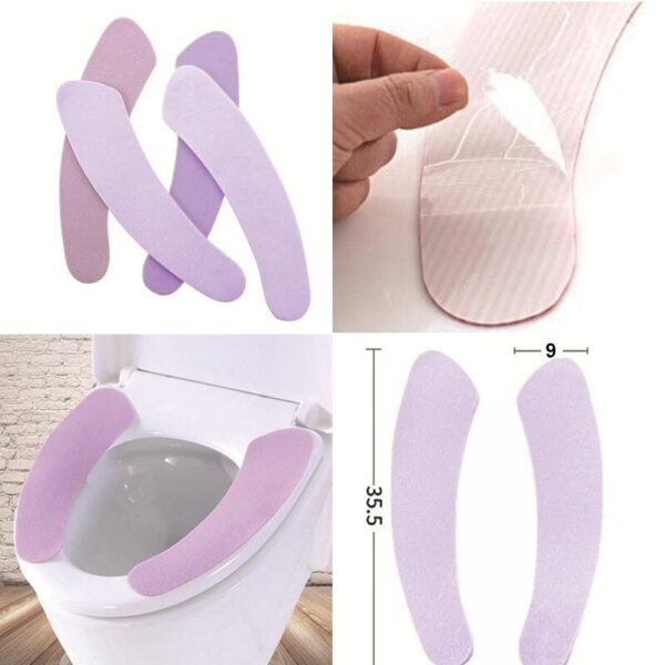 Purpe Reuseable Soft Toilet Seat Cover New Useful Toilet Mat Seat Cover Pad Washroom Warm Washable Health Sticky Household - Image 4