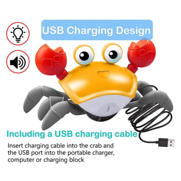 Rechargeable Crab Crawling Toy with Lights and Music Electronic Development Baby Toys 6 12 Months Educational Games for Babies - Image 5