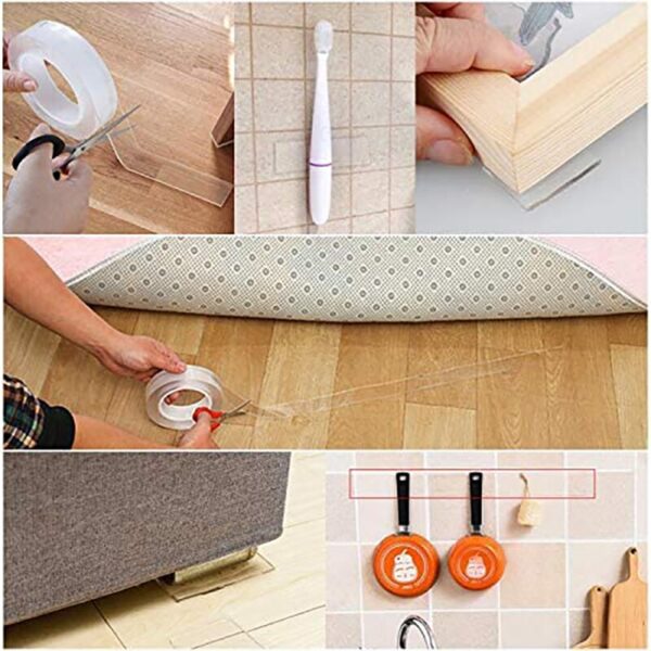 Reusable Nano Adhesive Tape Clear Double Sided Removable Transparent Alien Tape Anti-Slip Traceless for Home Supplie - Image 4