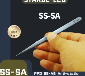 SS-AS Anti-static Industrial Tweezers Stainless Steel Curved Straight Tip Precision Tweezers for Cell Phone Repair Hand Tools