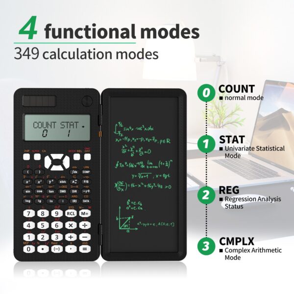 Scientific Calculator With Writing Tablet 991MS 349 Functions Engineering Financial calculator For School Students Office Solar - Image 3