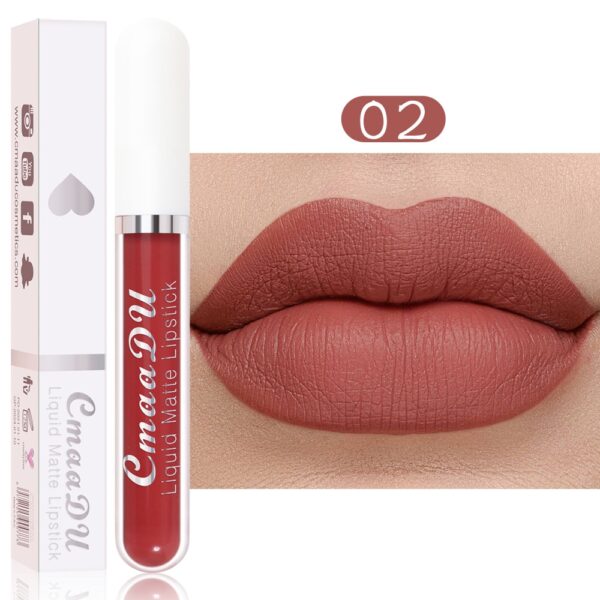 Sexy Long Lasting Velvet Matte Lip Gloss Liquid Lipstick Lip Makeup Women Beauty Red Nonstick Cup Waterproof Lip Gloss 18 Color - Image 4