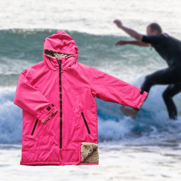 Surf Swim Parka Poncho Coat Jacket with Inner Pocket Suit Bathrobe Anorak Thermal Kids Changing Robe for Outdoor Sports Beach - Image 2