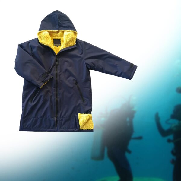 Surf Swim Parka Poncho Coat Jacket with Inner Pocket Suit Bathrobe Anorak Thermal Kids Changing Robe for Outdoor Sports Beach - Image 4