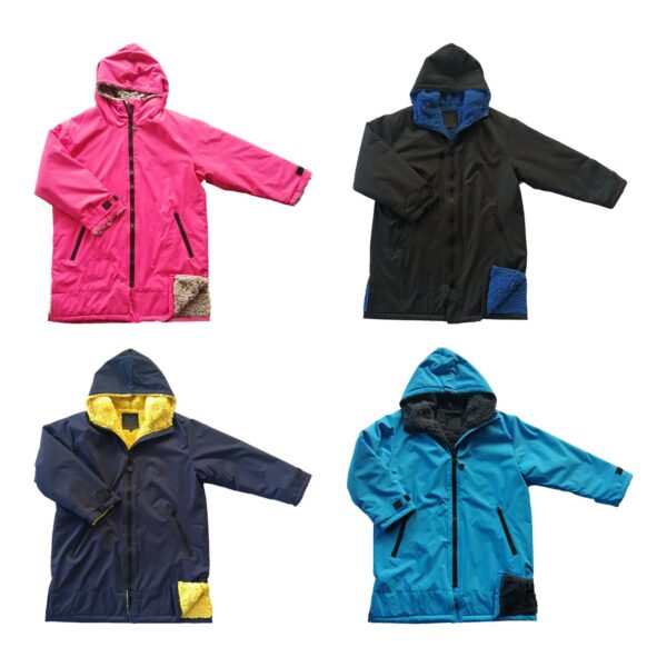 Surf Swim Parka Poncho Coat Jacket with Inner Pocket Suit Bathrobe Anorak Thermal Kids Changing Robe for Outdoor Sports Beach