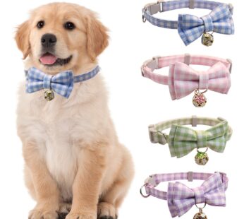 Sweet Pet Plaid Collar for Dog Adjustable Dog Cat Collar Bow Tie Pet Puppy Collar Safety Buckle Dog Puppy Neck Ring Pet Supply