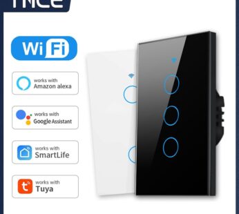 TNCE Tuya US WiFi Smart Wall Switch 1/2/3/4 Gang No Neutral Wire Touch Sensor LED Light Switches Smart Home Alexa Google Home