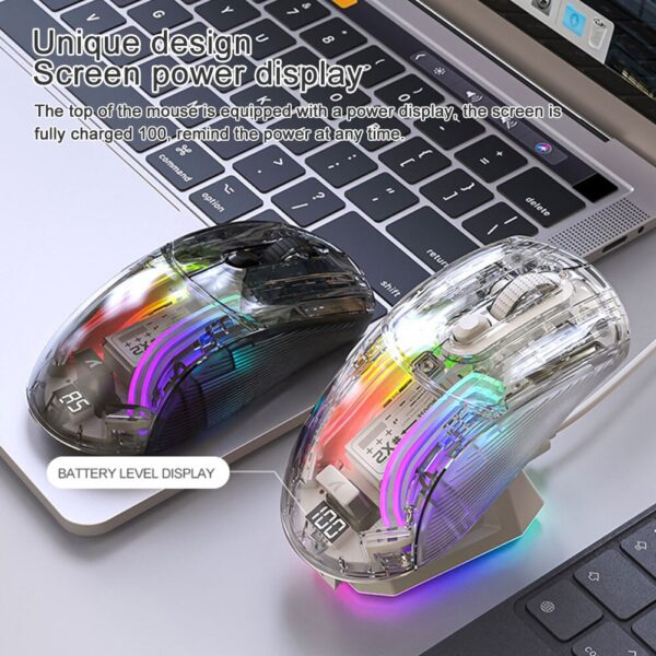 Wireless Gamer Mouse RGB Lighting 3 Modes Electronic Competition Mice Bluetooth-Compatible 5.0/2.4G/USB-C for ESports Office - Image 5